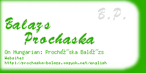 balazs prochaska business card